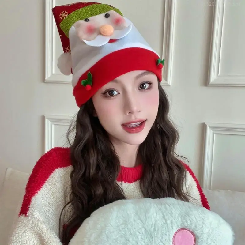 Lovely Christmas Pattern Hats Children Teen Adult Hats Stage Performances for Christmas Celebrations and Festives F1FB