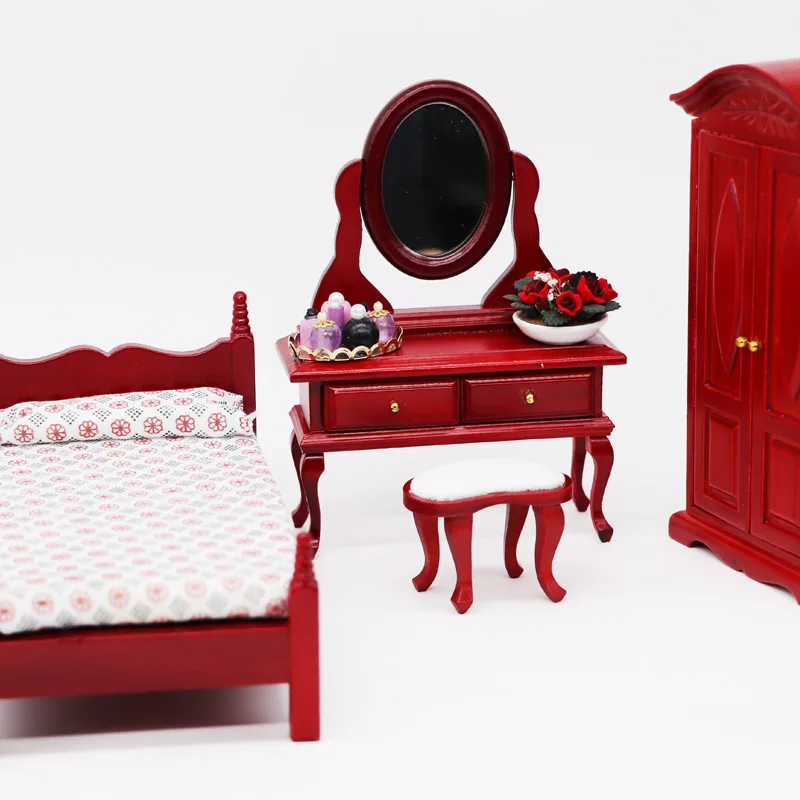 1:12 Dollhouse Mini Bedroom Furniture Decoration Miniature Bedroom ...