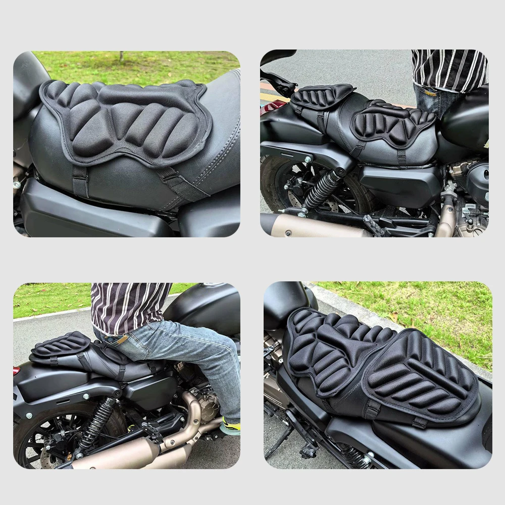 Motorcycle Seat Cushion, 2 PCS Universal Cooling Motorcycle Seat Pad Anti-Slip 3D Seat Cover for Motorcycles Scooters