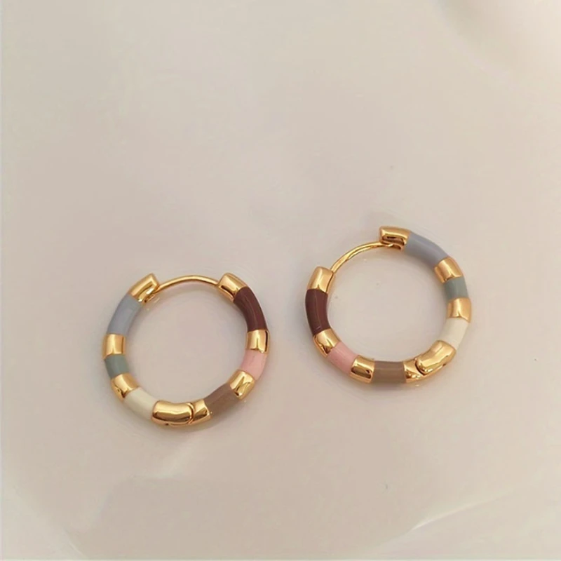Colorful Geometric Retro Trend Drop Earrings for Women