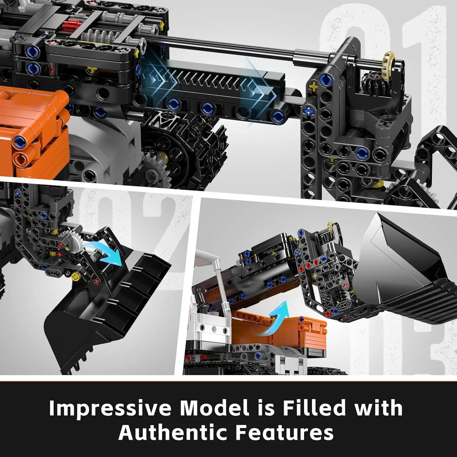 MOULD KING 17054 Remote Controlled Crawler Loader Technical