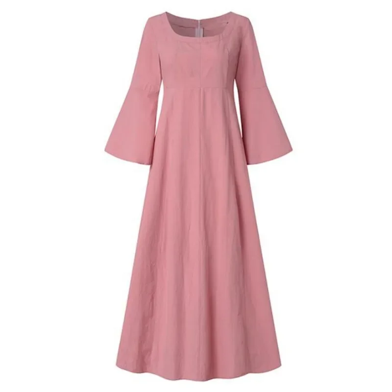 Medieval Dress Woman Costume Palace Cotton and Linen Victorian Dress  Cosplay Long Maxi Dresses Kaftan Robe Black Pink Yellow - AliExpress  200000345