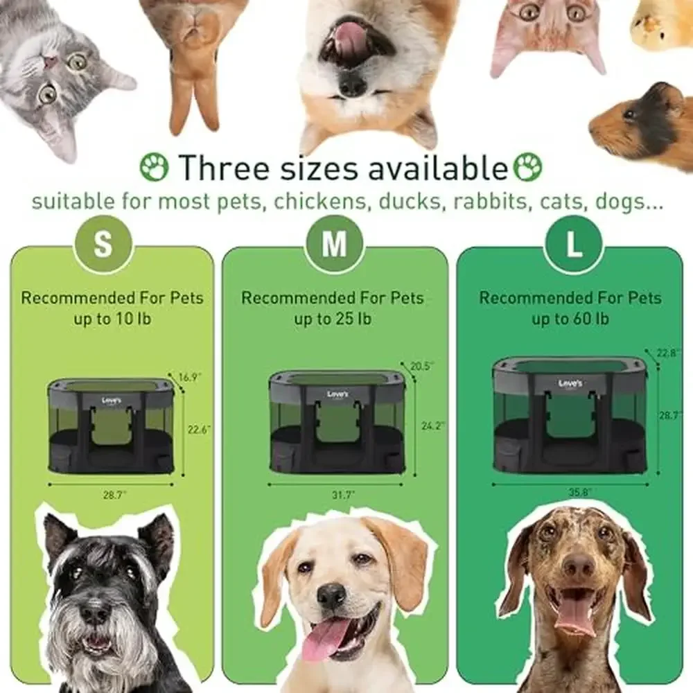 Portable Foldable Dog Playpen Crate Indoor/Outdoor Pet Exercise Kennel Easy Assembly & Storage Scratch-Resistant Mesh Zippered