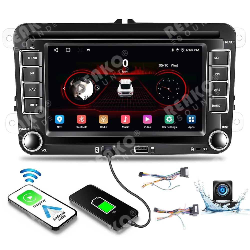 

X-REAKO 2 Din 2 + 64G Android автомобильное радио GPS для VW / Volkswagen Skoda Octavia golf 5 6 touran passat B6 polo Jetta стереоплеер
