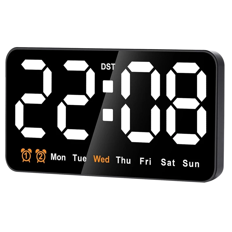 Large 9-Inch LED Digital Wall Clock with Big Digits and Silent Operation (Red)