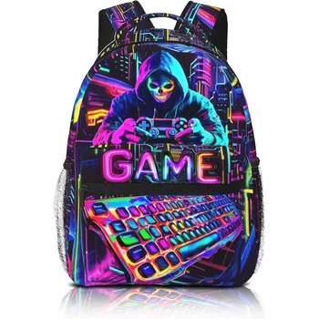 School Backpack For Boys Video Game Backpack For Kids Skull Gaming Print Boys Backpacks School Bag Lightweight Waterproof Adjust 1