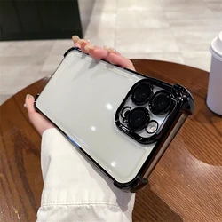 Premium Plating Silicone Soft Case with Four-Corner Anti-Shock Protection for Mi 14 Pro (Black)