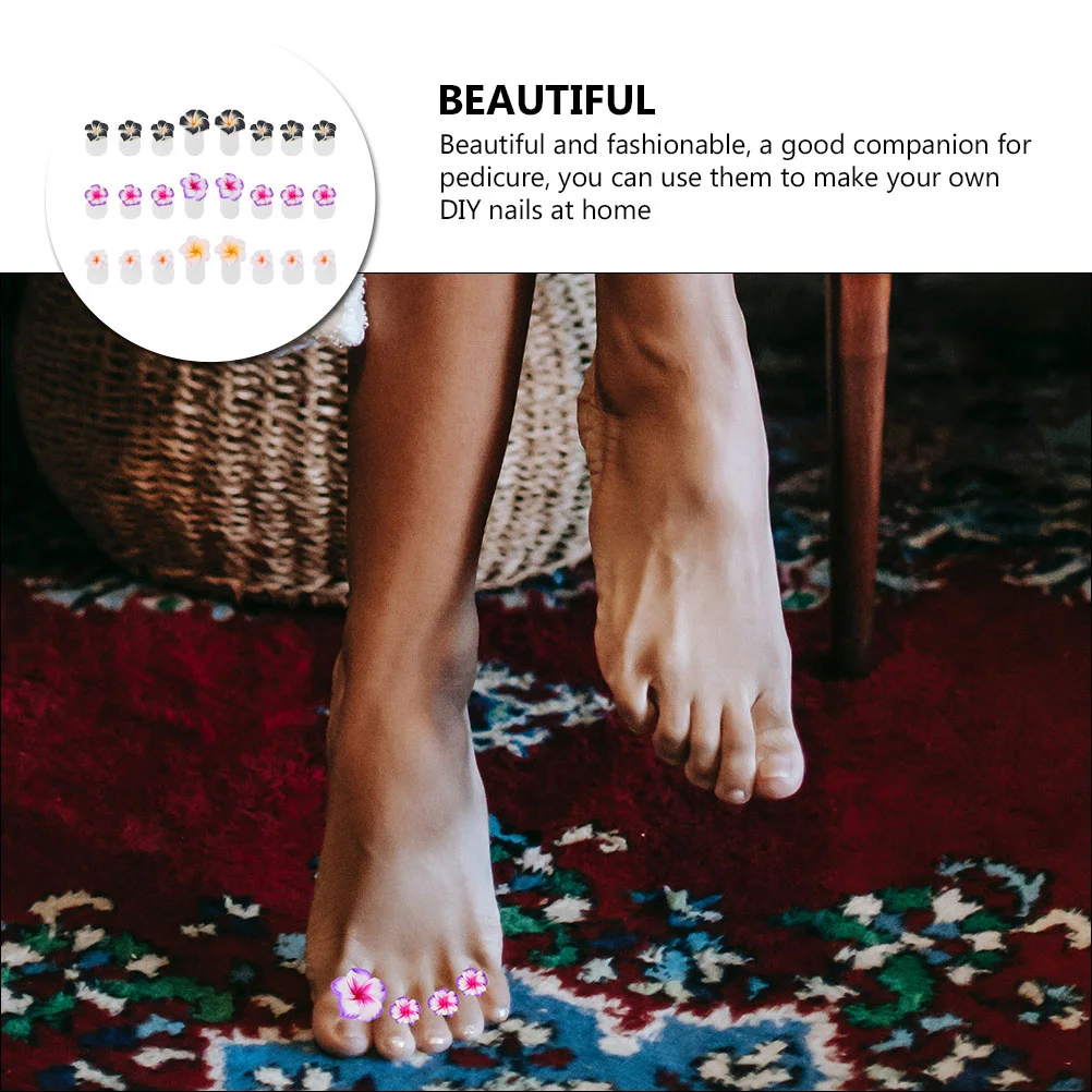 24 Pcs Daisy Toe Separators One Set Each of Purple Soft Clay No 32) Black Polymer 31 for Pedicure