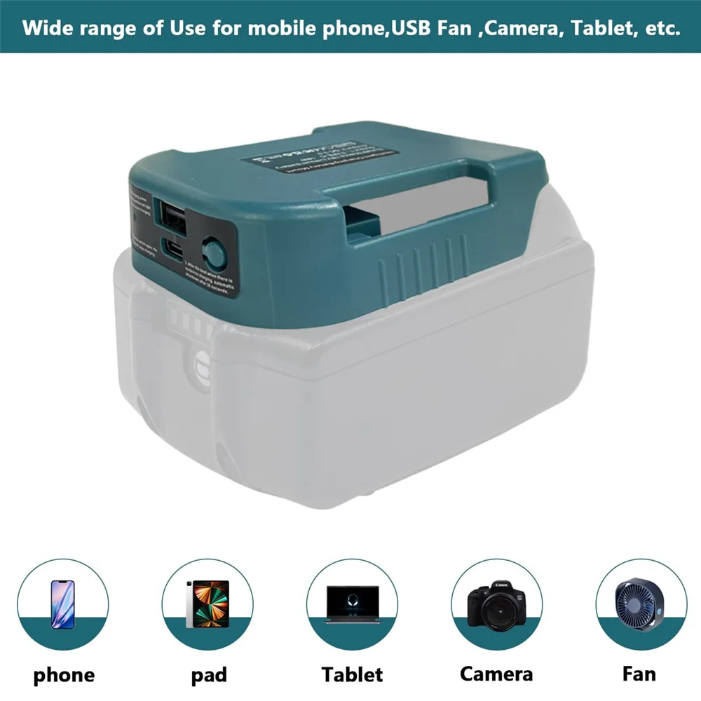 USB C타입 배터리 거치대, 고속 충전 어댑터, Makita 18V, BL1840, BL1850, BL1860, 2 개