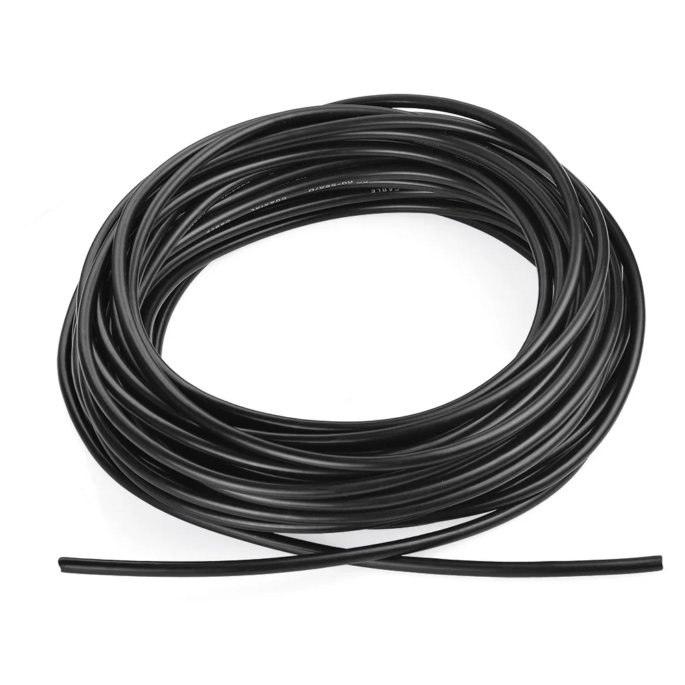 Black RG58 RF Coaxial Cable Connector Adapter 50 Feet