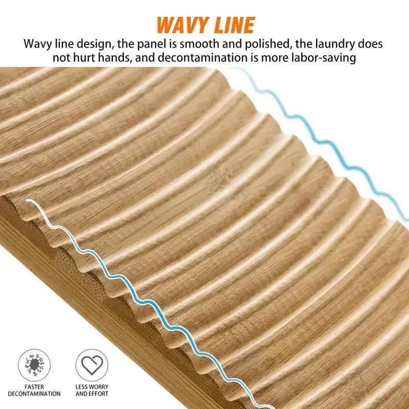 WashboardWashing Clothes Bamboo Hand Old-fashioned Manual Hand Cleaning Washer Scrub Wood Board Bathroom Accessories Tools