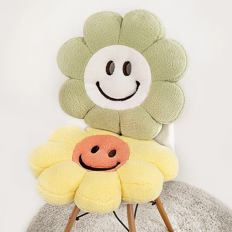 58/83cm Smiling Face Sunflower Plush Pillow Stuffed 8-petal Flower Plant Seat Cushion Party Home Decor Gift 4