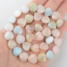 

ZHEN-D Natural Stones Beautiful Morganite Sweetheart Shape Spacer Beads DIY for Jewelry Handmade Bracelet Necklace Accessories