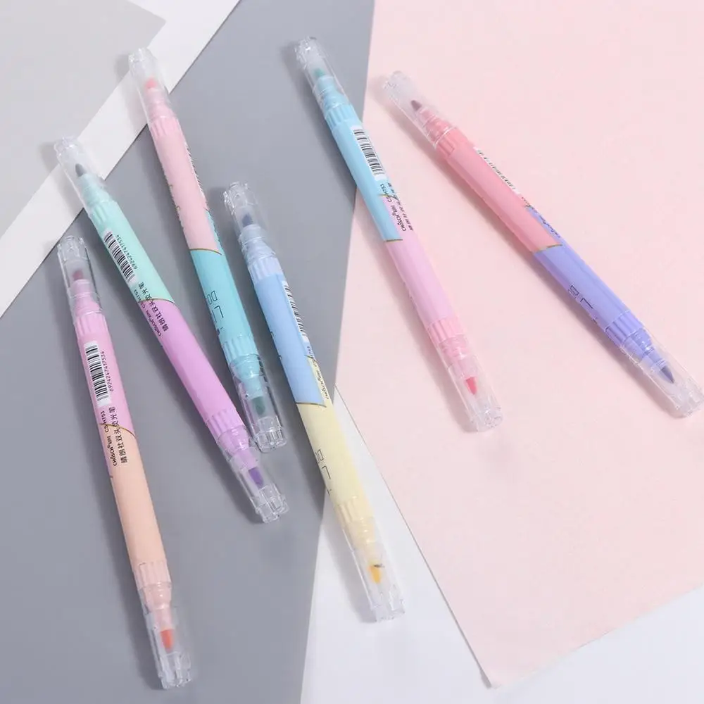 

6 шт./набор, двусторонний маркер ярких цветов