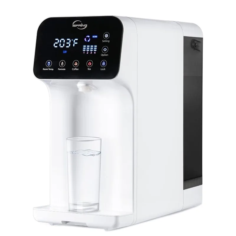 

iSpring RCD100 5-Stage Countertop Reverse Osmosis System, Instant Hot RO Water Dispenser with UV, 2.5:1 Pure to Drain.