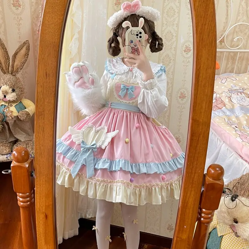 Kawaii Lolita Cosplay Dress Bowknot Sleeveless JSK Dress Party