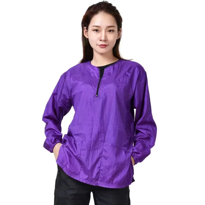 Dog Grooming Work Clothes Pet Shop Uniform Anti Hair Long Sleeved Apron Not Stained With Hair Hair Salon Hairdresser Robe Y0522 2