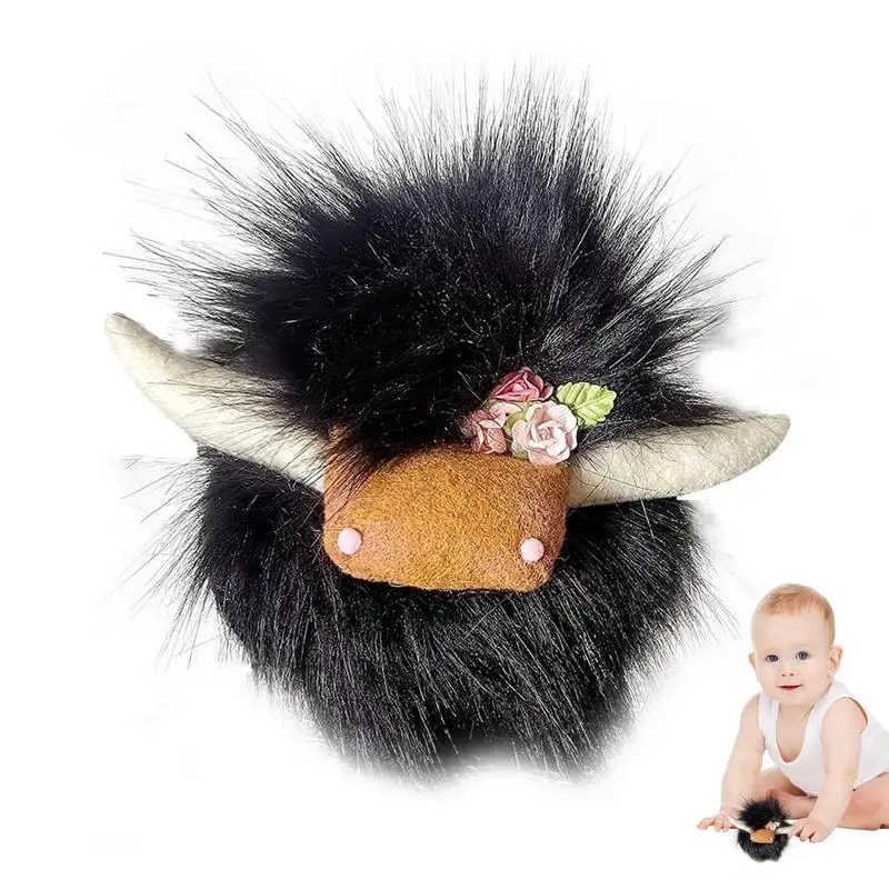 

Игрушка для мальчиков и девочек Highland, милая плюшевая корова, долговечное Мягкое Животное, пушистые игрушки для детей, домашний декор