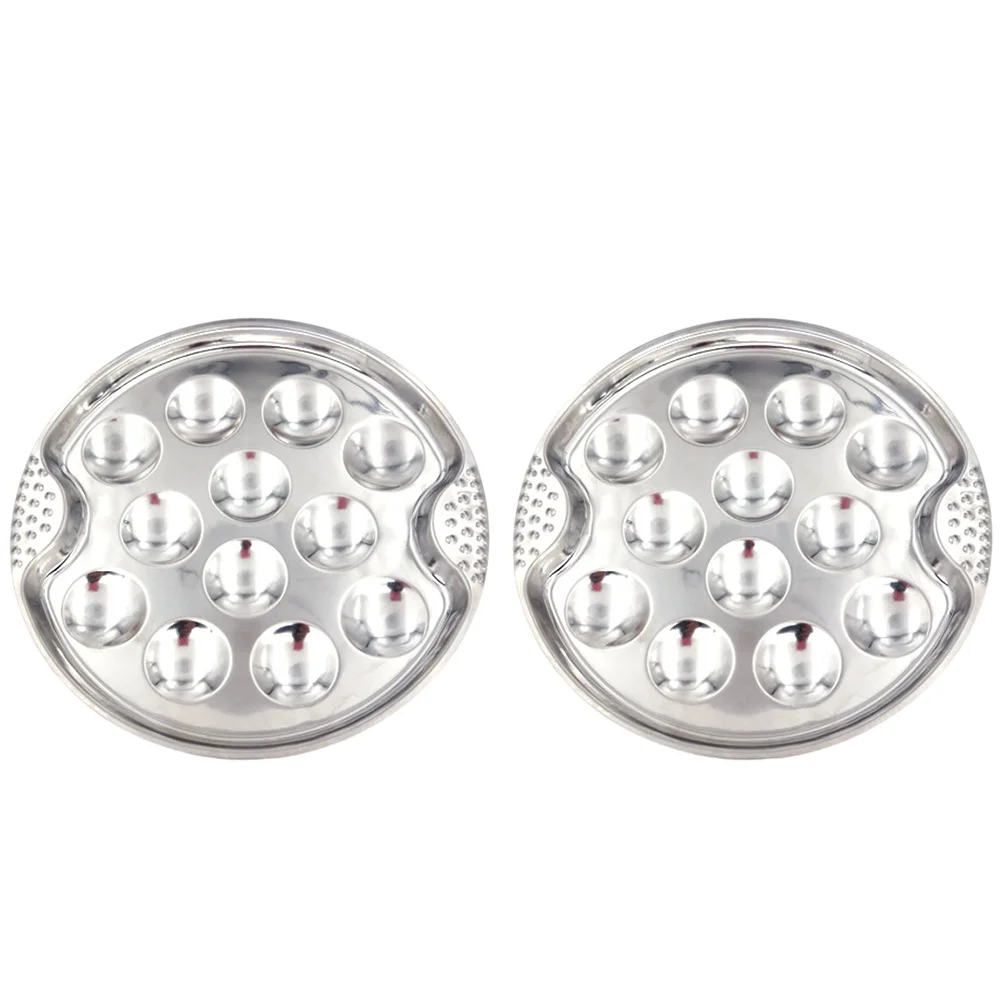

2 Pcs Tool Stainless Steel Grilled Spiral Pan Baking Pans Oyster Dish Escargot Cooking Tray