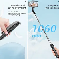 Selfie Stick for iPhone Phone 42" Extendable Selfie Stick and Tripod Stand with Bluetooth Remote for Travel Vlog Video Recording - Image 3