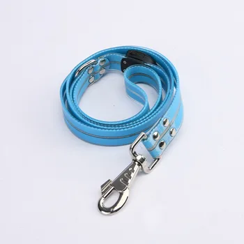 Pet light-up collar leash LED flashing collar USB charging dog walking pulling belt adjustable dog collar fashion pet supplies 6