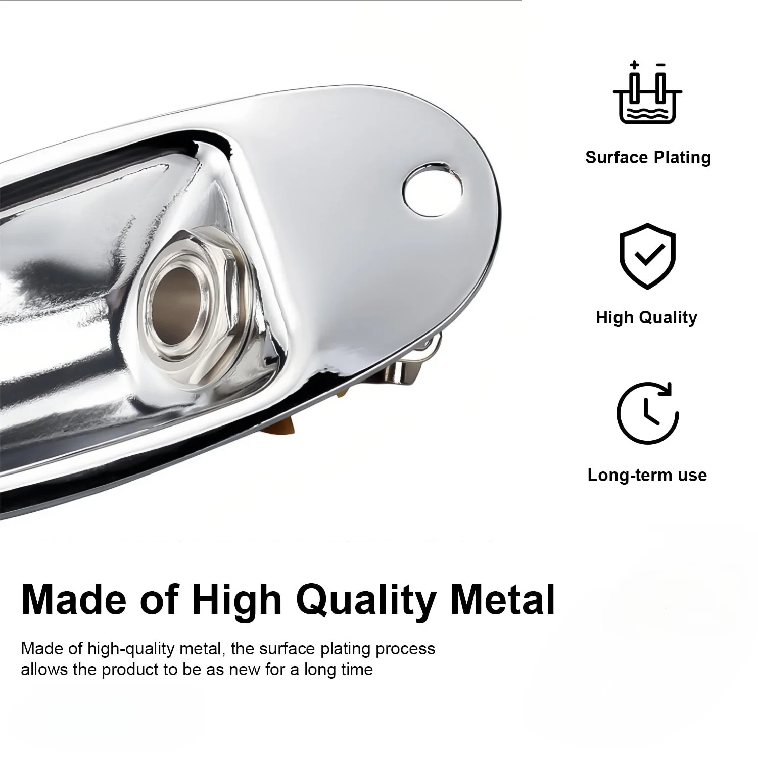 Guitar Socket Plate Guitar Input Jack Socket Plate Loaded Boat Style 1/4 In Mono Electric Guitar Socket Plate for Electric Replacement Parts