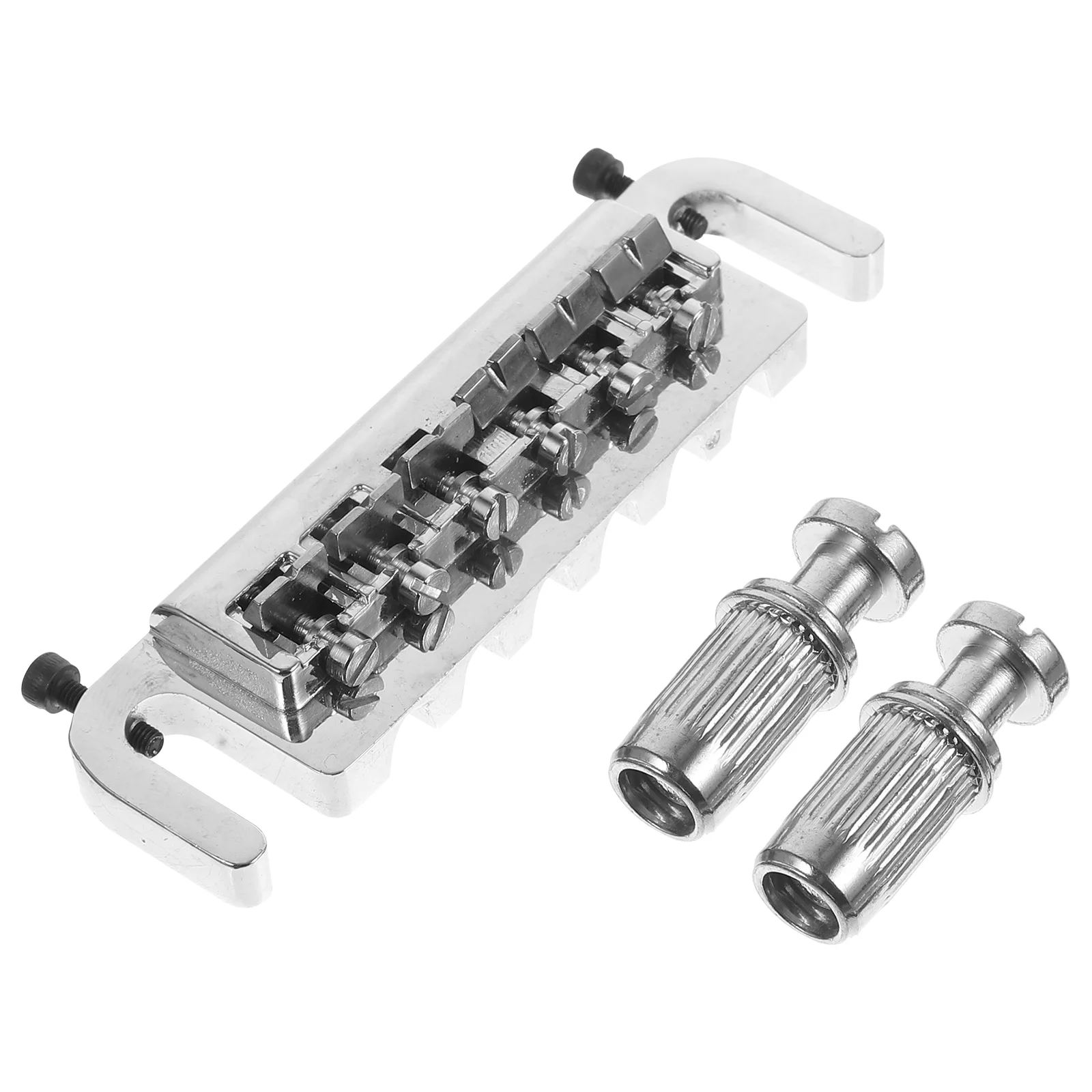 

Wraparound Roller Bridge Saddle Tailpiece Combo Chrome for Electric Guitar Replacement Parts Accessories (Silver)