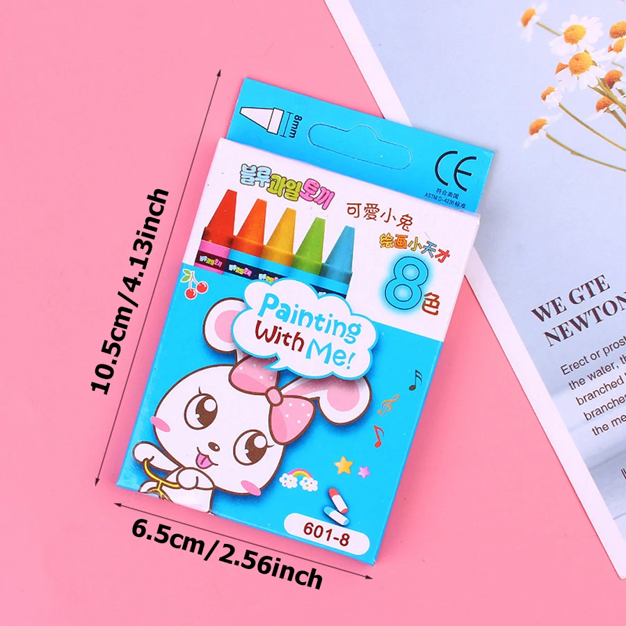 8pcs 8.5cm Boxed Color Crayon Children Painting Art Kits Creative Handmade Drawing Crayon Cute Painting Set Gift for Kids 6