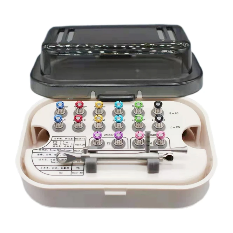 

Universal tool box for implant restoration, dental, and dental torque wrenches, screwdrivers, dentists