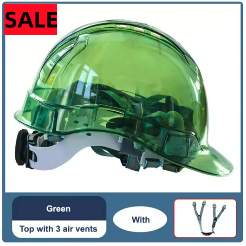 Safety Helmet Transparent Vented Cooling Construction Helmet Sports Climbing Steeplejack Hard Cap Peak View