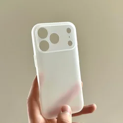 Fashion Ultra - Thin Matte Clear Translucent TPU Silicone Shockproof Protector Cover - iPhone 17 Pro (White)