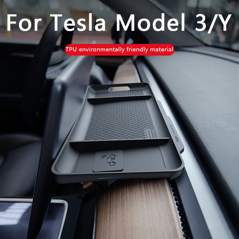 

Car Screen Rear Storage Box for Tesla ETC Model 3/Y Central Control TPU Soft Silicone Hidden Storage Rack Tissue Tray