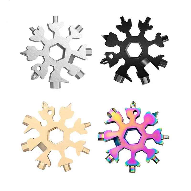 18-in-1 Multifunction Torque Snowflake Wrench Hexagonal Octagonal Screwdriver EDC Portable Household Tool keychain tool multi function tool