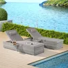 Outdoor Chaise Lounge Chair Set of 2 with Patio Pool Chairs Tanning Lounges for Outside, with Adjustable, Outdoor Patio Chaise 1