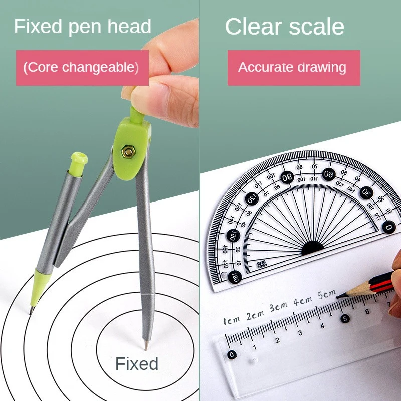 set Compass Ruler Set Multi-function Mathematical Rulers Professional Drawing Tools School Supplies Students Stationery
