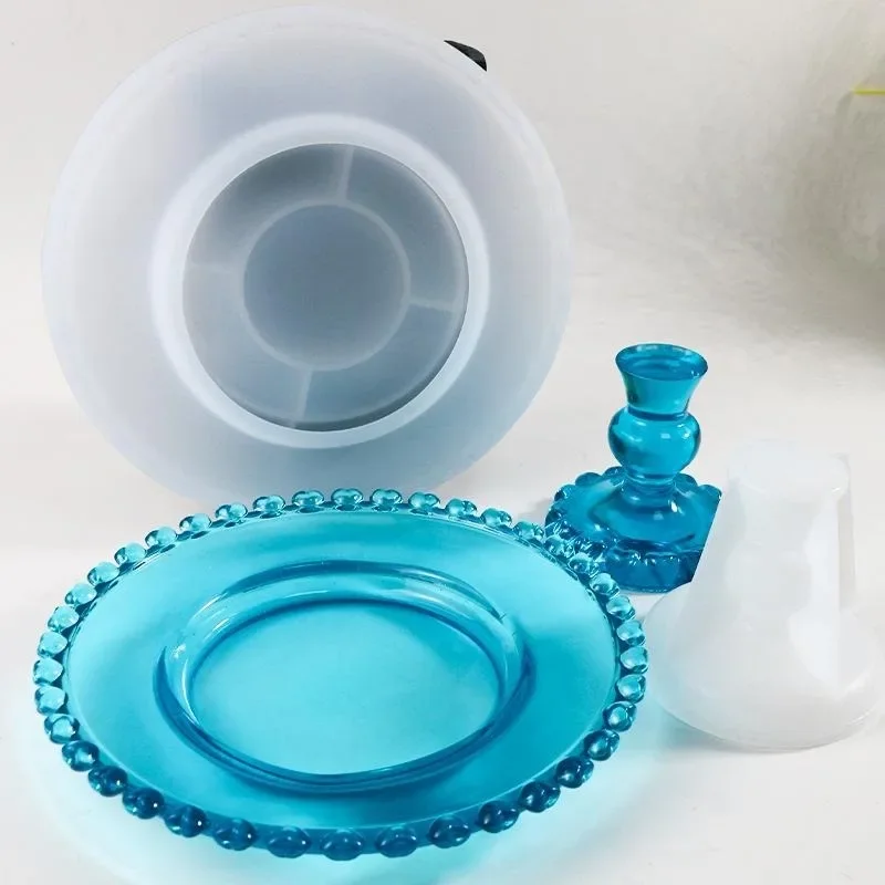 DIY Handmade Fruit Tray Plate Silicone Mold Round Disc Holder Base Home Decoration Storage Tray Silicone Mold Resin Making Mould