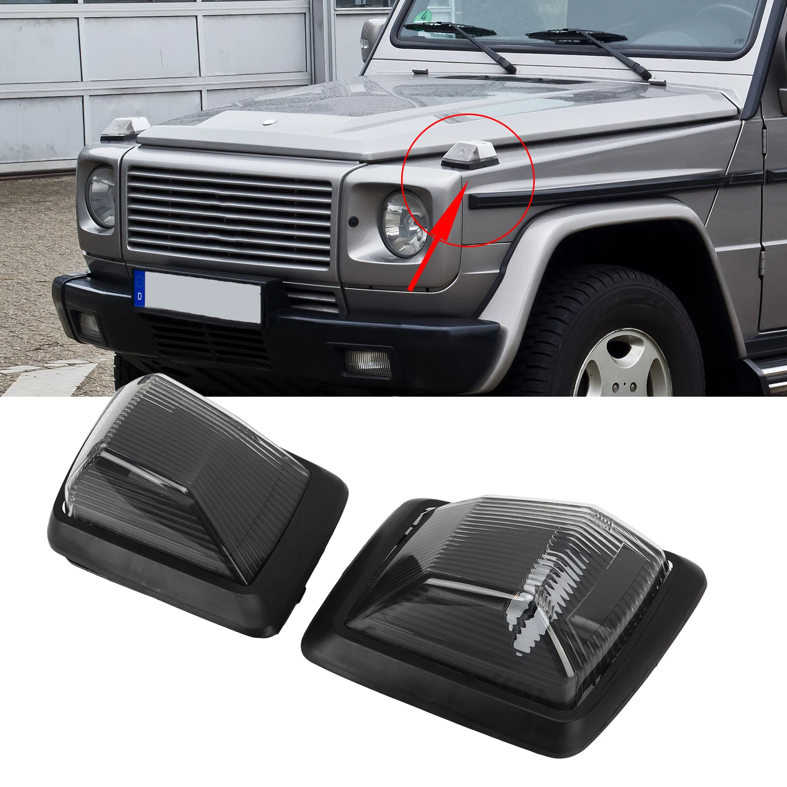 

1 Pair Car Turn Signal High Brightness Smooth Surface Replacement For Mercedes‑Benz G CLASS W463 G500 G550 G55 G63