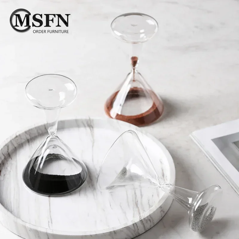 Creative Glass Sand Clock Design Wine Glass Shape Beautiful Hourglass 5 Minute Timer Clessidra Desk Decor Living Room Ornaments 3