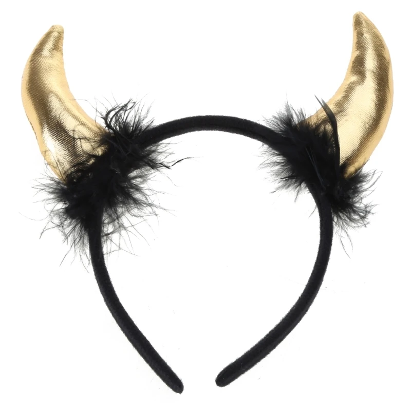 Black Devil Headband Cartoon Headwear Animal Hairband Party Hair Accessory