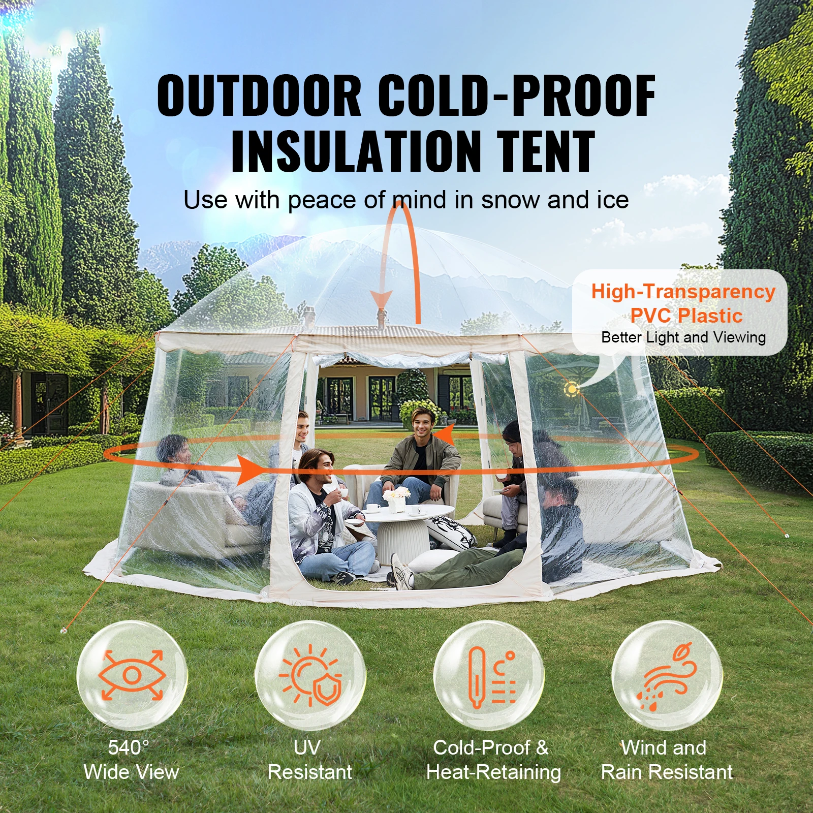 Bubble Tent Pop-Up Weatherproof Sports 50 4