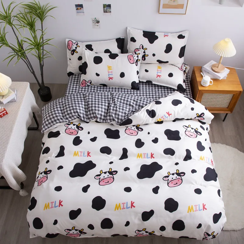 

Farm Cows Bedding Set Twin Cute Dogs Kids Duvet Cover Set Bedclothes Soft Microfiber Comforter Cover Set with Sheet Pillowcase