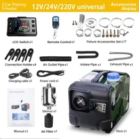 Chauffage d'air Diesel pour voiture, 12V, 24V, 5000W, coque en aluminium, chauffage de stationnement, sans fil, télécommande LCD, préchauffeur de moteur 3