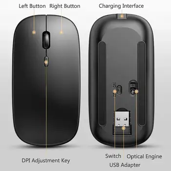 New Bluetooth Wireless Mouse USB Optical Rechargeable Mouse for Computer Laptop PC Macbook Gaming Mouse Gamer 2.4GHz 1600DPI 6