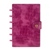 Fromthenon A6 Leather Disc Bound Loose Leaf Notebook Leather Business Office Notebooks Mushroom Hole Journal Planner 5