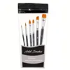 6-Piece Professional Nylon Artist Brush Set - Multi-Function Paint Brushes for Acrylic, Watercolor, Oil, Gouache Painting - Easy 1