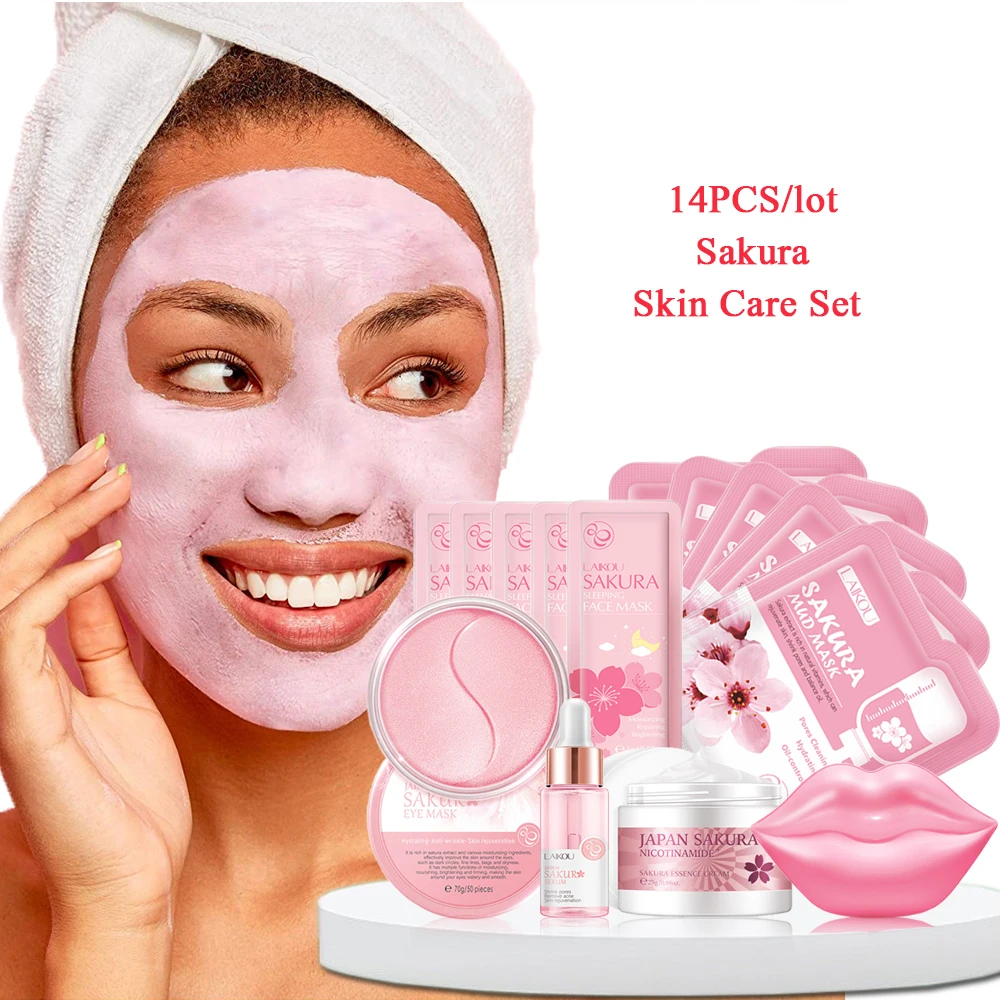 Sakura Beauty Skin Care Set Facial Mask Lip Moisturizing Face Hydrating Korean Cosmetic Women Face Cleansing Kit Skincare 14pcs - AliExpress Sakura Beauty Skin Care Set Facial Mask Lip Moisturizing Face Hydrating Korean Cosmetic Women Face Cleansing Kit Skincare 14pcs - AliExpress