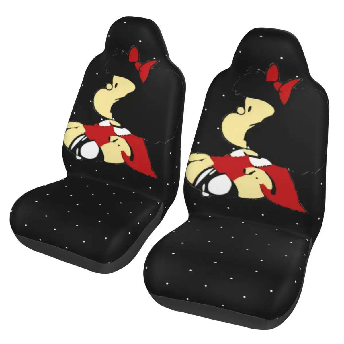 

Customized Funny Mafalda Anime Universal Car Seat Covers for Cars Trucks SUV or Van Cartoon Kawaii Auto Seat Cover Protector 2PC