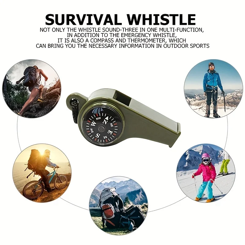 3in1 Whistle with Compass Thermometer for Collection Small Gift Sports Competition Motion Training Outdoor Activity Equipment