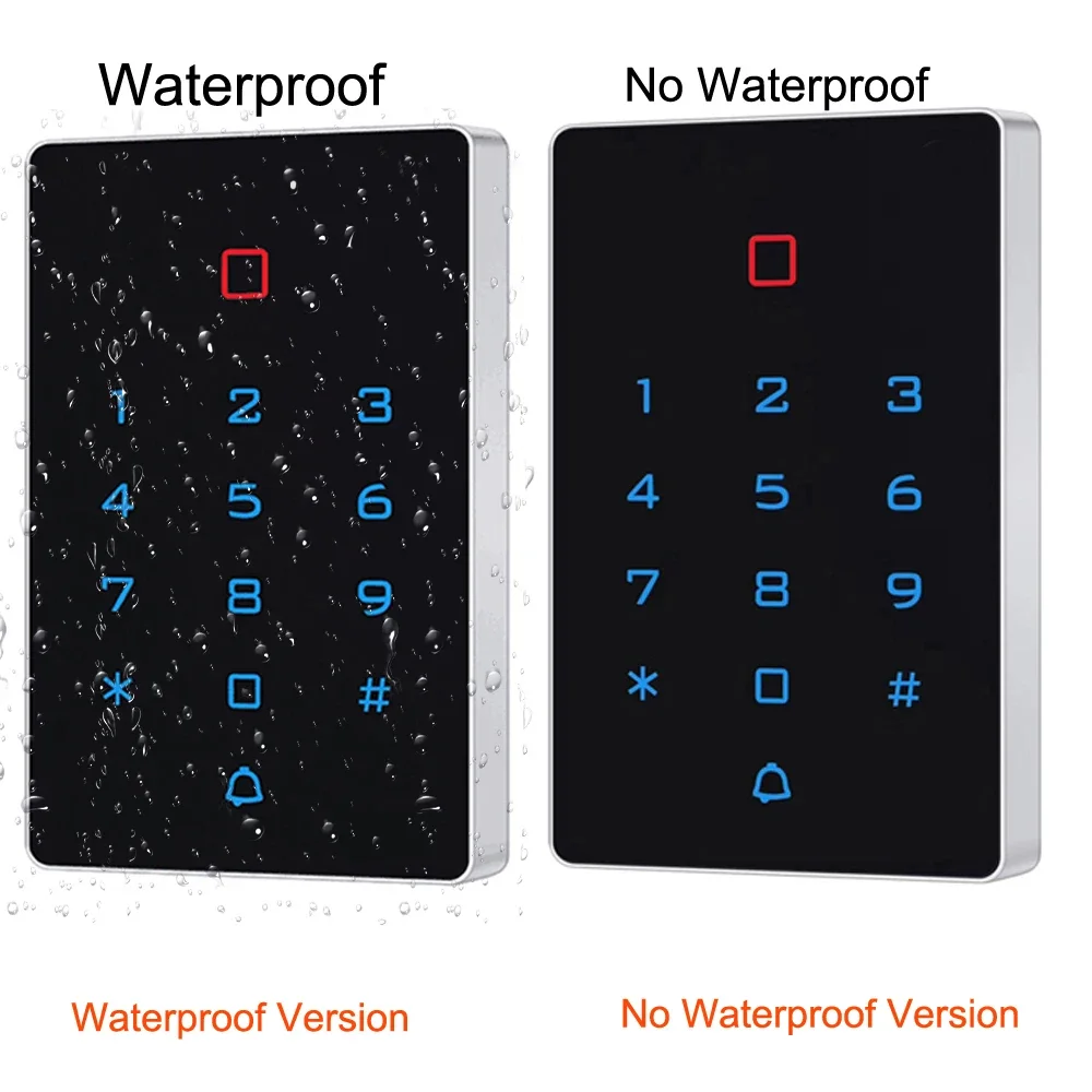 

IP68 Waterproof (Optional) Access Control Keypad Outdoor RFID Access Controller Touch Door Opener System EM4100 125KHz Key Card