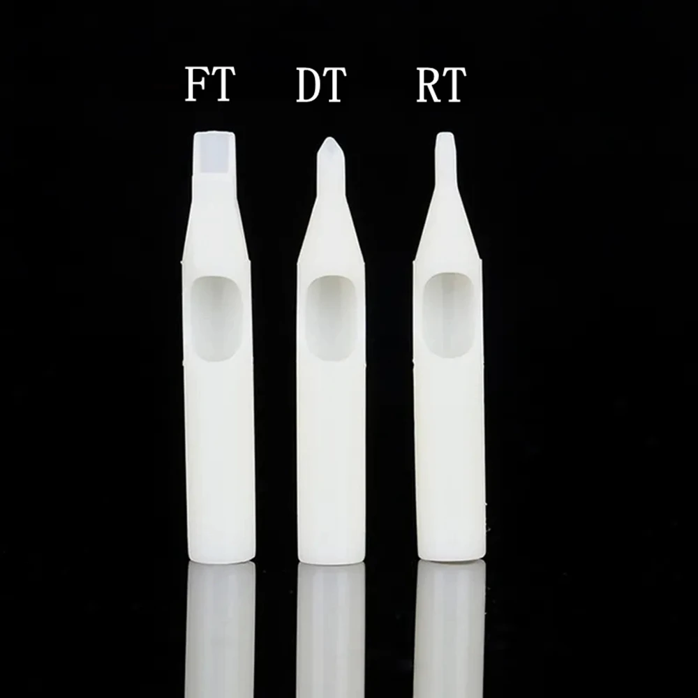 Disposable Tattoo Tips 100/50/20/10Pcs White Tattoo Tips Disposable Sterilized Nozzle Tip RT FT for Needles Gun Grip